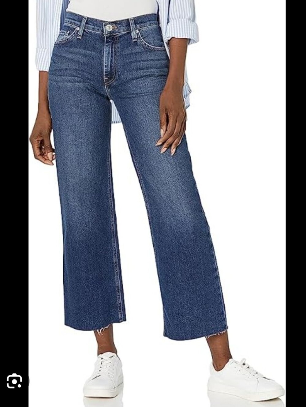 HUDSON Women's Rosie High-Rise Wide Leg Raw Hem Ankle Denim Jeans Size 31